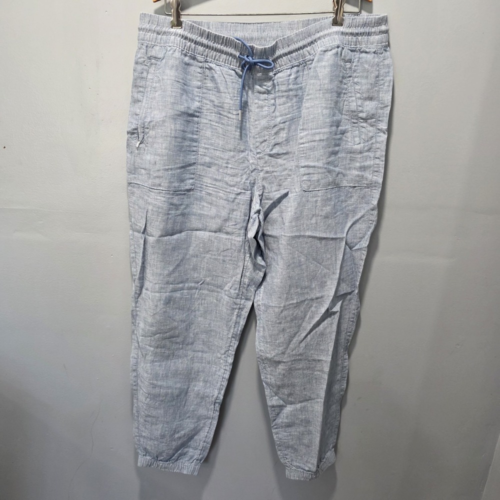 Athleta Retreat Linen Jogger Size 16 Light Blue Womens Pants Pull On